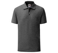Fruit of the Loom Polo de manga corta premium para hombre, Color gris oscuro jaspeado., XL