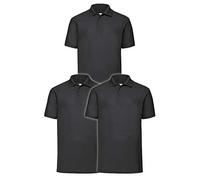 Fruit of The Loom - Polo para Hombre (3 Unidades) Negro Negro (S