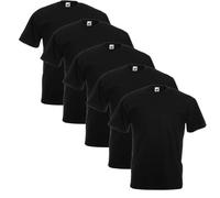 Fruit of the Loom - Valueweight - Set de 5 camisetas negro M