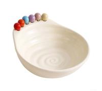 Frutero geométrico blanco con soporte para tenedor, moderno plato de servir aperitivos de polipropileno para cocina, sala de estar, bar, 23 x 22 x 11,5 cm (blanco)
