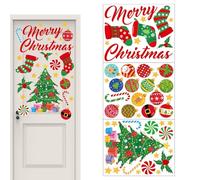 Fruusv Calcomanías navideñas para ventana, letras extraíbles para decoración del hogar, bonitas calcomanías de ventana, decoraciones de pared de Navidad, para baño, cocina, chimenea, puerta, granja