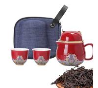 Fruusv Porcelain Tea Set, Set de té Shockproof Tea Cups, Portable Teapot Teapot Set, Lucky Cat Teapot Set, Portable Lucky Cat Teapot Set With Cups And Strainer for Travel and Home
