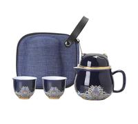 Fruusv Porcelain Tea Set, Set de té Shockproof Tea Cups, Portable Teapot Teapot Set, Lucky Cat Teapot Set, Portable Lucky Cat Teapot Set With Cups And Strainer for Travel and Home