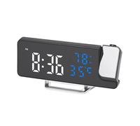 Fruusv Reloj Proyector Para Techo De Dormitorio - Pantalla LED Con Proyector Giratorio 270°,Despertador Digital con Temperatura y Humedad - Para Adultos Mayores Viajeros Estudio Apartamento Dormitorio