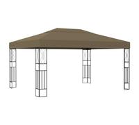 fsahslih Cenador de jardín de 3 x 4 m, color topo, con marco de acero robusto y elementos decorativos, elegante carpa para fiestas y jardín para jardín, terraza y fiestas al aire libre