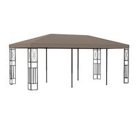 fsahslih Cenador de jardín de 6 x 3 m, color topo, gran carpa para fiestas con marco de acero y techo de tela revestido de PA, elegante carpa con adornos para jardín, terraza y fiestas
