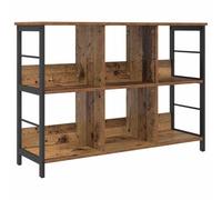 fsahslih Estantería de pie de madera vieja 102 x 32 x 72,5 cm, acero con 6 | Estantería escalonada moderna de estilo industrial para sala de estar y oficina en casa con construcción robusta y 6 estantes