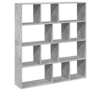 fsahslih Librería gris hormigón 132 x 29 x 141,5 cm madera 12 | Versátil estantería de cubos para sala de estar y oficina: 12 compartimentos abiertos que ofrecen un amplio espacio de