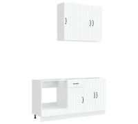 fsahslih Mueble de cocina modular de 5 piezas, color blanco | Cocina de bloque flexible para cocina pequeña y comedor con armarios colgantes y patas ajustables para un soporte seguro.