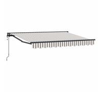 fsahslih Toldo retráctil con brazo articulado, 4,5 x 3 m, color gris claro | Parasol flexible para patio y jardín con manivela estable y soporte de pared de metal resistente.