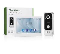 FTes RFKits Sistema de Videoportero WiFi 2 Hilos,1080P HD Timbre de Video Cámara y Monitor, Pantalla Táctil IP de 7 Pulgadas, Visión Nocturna, Grabación, Desbloqueo por Tuya App/Tarjeta RFID