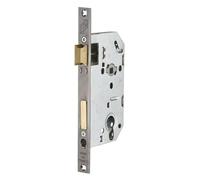 FTH - Caja de cerradura empotrada FTH SE 50 con refuerzo de media vuelta por llave, eje 50 mm, entre eje 70 mm, cuadrado 7 mm, cabeza niquelada negra mate con puntas cuadradas