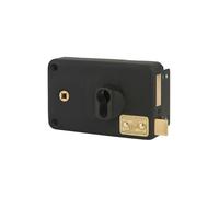FTH - Carcasa de bloqueo horizontal para aplicar FTH AH70, orificio de cilindro, batidora, apertura izquierda, maletero de 140 x 88 mm, eje 55 mm, entre eje 60 mm, cuadrado 7 mm, pecho negro mate,