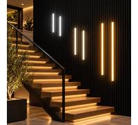 FTL Tira LED para paneles acústicos LED para paneles de pared, color negro | Panel acústico regulable con interruptor táctil, 10 × 10 mm, 2700 K-6000 K, barra LED para paneles de pared 40 x 2 + 60 x 2 +