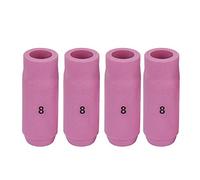 FTVOGUE 10 unids Boquilla de Cerámica Escudo Copas 10N50-10N46# 4- # 8 para WP-17/18/26 TIG Antorcha de soldadura (10N46 (# 8))