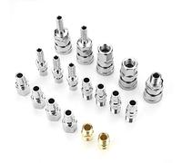 FTVOGUE 18 unids Línea Manguera Conector de Compresor de Aire Conjunto de Ensamblaje de Liberación Rápida 1/4 "Piezas de Hierro Neumático DIY Accesorios Herramientas