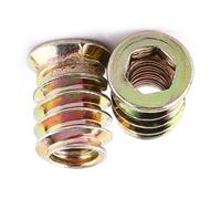 FTVOGUE 20pcs Interior Tuercas hexagonales Tornillo de cabeza Tornillo de acero al carbono Tuercas roscadas para muebles de madera(M6*15mm)