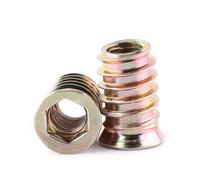 FTVOGUE 20pcs Interior Tuercas hexagonales Tornillo de cabeza Tornillo de acero al carbono Tuercas roscadas para muebles de madera(M10*25mm)