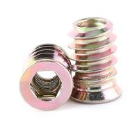 FTVOGUE 20pcs Interior Tuercas hexagonales Tornillo de cabeza Tornillo de acero al carbono Tuercas roscadas para muebles de madera(M6*17mm)