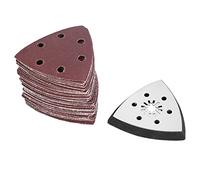 FTVOGUE 60 Almohadillas de Lijado Triangulares de 90 Mm, Oscilantes, Multiherramienta, Almohadillas de Pulido de Papel de Lija con Soporte para Herramienta Oscilante, Madera, Meta