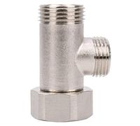 FTVOGUE Adaptador T de Latón, Válvula Desviadora de Cabezal de Ducha de 7/8 Pulgadas con Tuerca de Seguridad Opcional para Conector de Pistola Rociadora de Inodoro