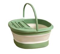 FTVOGUE Bañera para Pies, Lavabo Plegable Engrosado con Puntos de Masaje para Viajes en Casa y Apartamento (verde blanco)