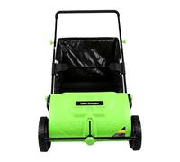 FTVOGUE Barredora de Césped Manual, Ancho de 53 Cm, Bolsa de Recogida de | Barredora de Jardín, Barredora de Hojas ABS y Marco de Metal, Cepillos en Forma de V, Bolsa de Polvo de 100 L, Céspedes