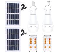 FTVOGUE Bombilla LED con Energía Solar 1800 MAh Batería 7 W con 5 Modos (2 paquetes)