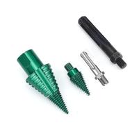 FTVOGUE Broca para Dividir Troncos de Madera, Accesorio para Cortador de Leña de Acero n.° 45 con Adaptador Cuadrado Circular Hexagonal, Juego de 3 Piezas para Taladro Eléctrico, Camping, Hogar, Leña,