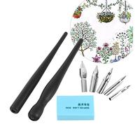 FTVOGUE Caligrafía Caligrafía Plumilla Set Manga Comic Dibujo Pintura Kit de herramientas Herramienta con 2 soportes para bolígrafos y 5 semillas