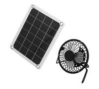 FTVOGUE Cargador de Panel Solar de 10W con Puertos USB Dobles, Ventilador | Módulo de alimentación fuera de la red para gallinero, salida de 12 V CC, conjunto de células fotovoltaicas, estructura