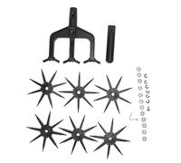 FTVOGUE Escarificador de Suelo de Jardín Herramienta de Cultivador Rotatorio ABS 2 en 1 Aireador de Jardín de Empuje Manual con Rueda Extraíble 20 X 15,7 Cm para Macizos de Flores, Huertos, Césped,
