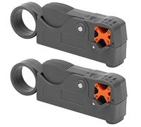 FTVOGUE Herramienta de Pelado de Cable Coaxial, Juego de 2 Piezas con Doble | Pelacables de precisión para cables de TV y monitoreo, anillo y embellecedor coaxial de 8 mm, ajuste de cuchilla de doble
