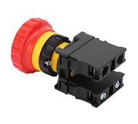 FTVOGUE Interruptor de Botón Rotativo de Parada de Emergencia, 10A 600V | Reinicio manual, para liberación, carcasa de PA retardante de llama, contactos resistentes a la corrosión, para CNC y