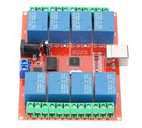 FTVOGUE Interruptor de relé de 12 V, Módulo de relé USB de 8 Canales con Control ULN2803, USB Tipo B, Función de Memoria, Placa de DC 12 V 10 A para Control por Computadora, Equipos Industriales