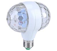 FTVOGUE Luz de Escenario de Discoteca LED RGB E27, Lámpara de Bombilla de Bola con Efecto de Fiesta Giratoria de 2 Cabezales con Modo de Flash Estroboscópico para Clubes, Bodas KT (Enchufe de la UE)