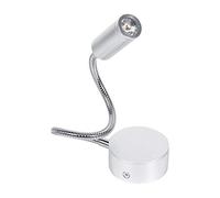 FTVOGUE Luz de trabajo de lectura montada en la pared con cuello de cisne flexible, lámpara blanca/cálida con led de cama AC85-265V 1W / 3W(warm white(3500k)-1W)