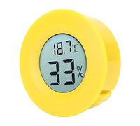 FTVOGUE Mini Termómetro Higrómetro Digital LCD, Material ABS, Uso en Interiores y Exteriores, Rango de Temperatura de -58 a +158 °F, Ideal para Gabinetes Refrigerados (concha amarilla)