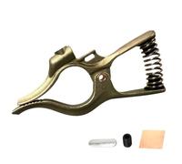FTVOGUE Pinza de Masa para Soldadura de Cobre, Tipo T de 300 Amperios, 18 | Cuerpo de Cobre , Mordaza de 45 Mm, Piezas Planas o Anguladas, Grosor de 10 a 20 Mm, Conexión de Terminal de Cable de