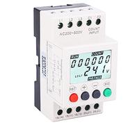 FTVOGUE Protector de Pérdida de Fase, relé de Monitoreo de Voltaje con Pantalla LCD para Protección de Motores y Bombas, Configuraciones Ajustables de Sobre/bajo Voltaje