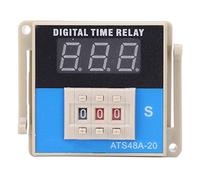FTVOGUE Relé de Tiempo con Pantalla Digital LED Relé de Retardo de Ciclo Ajustable ATS48A 20 DC12V 0,1 S a 99,9 S Control de Sincronización de Pantalla LED para Equipos de Maquinaria de