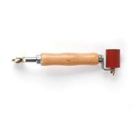 FTVOGUE Rodillo de Costura de Doble Cabezal, Herramienta de Rodillo para Techos de Latón y Silicona con de Madera Ergonómico para Soldadura de Membrana de PVC TPO EPDM, Tela a Prueba de (rojo)