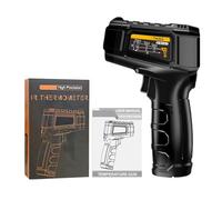 FTVOGUE Termómetro Infrarrojo, Sensor de Temperatura sin Contacto con Emisividad Ajustable, -50 a 600 Celsius para Uso Culinario Automotriz Industrial (BLACK)