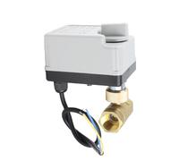 FTVOGUE Válvula de Bola Motorizada Válvula de Bola Eléctrica ABS de Latón 2 Cables 2 Vías Normalmente Cerrada DC 12 V 24 V DN15 G 1 Pulgadas para Control de Flujo de Glicol de Agua Industrial