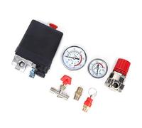 FTVOGUE Válvula Interruptor de Presión del Compresor de Aire 90-125 Psi, | Regulador Múltiple de 4 Orificios, Material de Calidad, Uso Neumático, Escape de 6 Mm, Soporte de 12 Mm, Puerto de Alivio