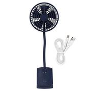 FTVOGUE Ventilador de pinza ventilador de escritorio con clip mini USB recargable rejilla desmontable cuello flexible batería 2000mAh para coche oficina escritorio (BLUE)