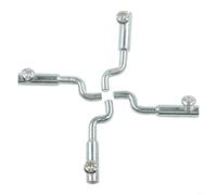 FUANA Extremo de cable de metal en forma de Z para cortadoras de césped, se adapta a cables de 2 mm de diámetro, conector de pata de perro con fijación de un solo agujero, plateado, 4 piezas (4 piezas