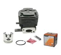 FUANA Kit de cilindro de aluminio de 40 mm para reparación de motor de | Cilindro de aluminio de 40 mm para cortacésped Dahua B45, incluye kit de válvula y sellos, color gris ligero