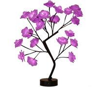 FUANA Lámpara de noche alimentada por USB, decoración creativa de escritorio de flores LED con brillo relajante, varios colores disponibles, lámpara de plástico compacta para (morado)