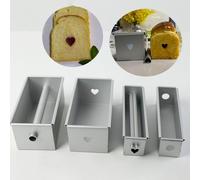 FUANA Molde cuadrado de aleación de aluminio para pan con tubo central, herramientas para tartas, color plateado